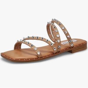 Steve Madden Women's Skyler Flat Sandal color tan size 11